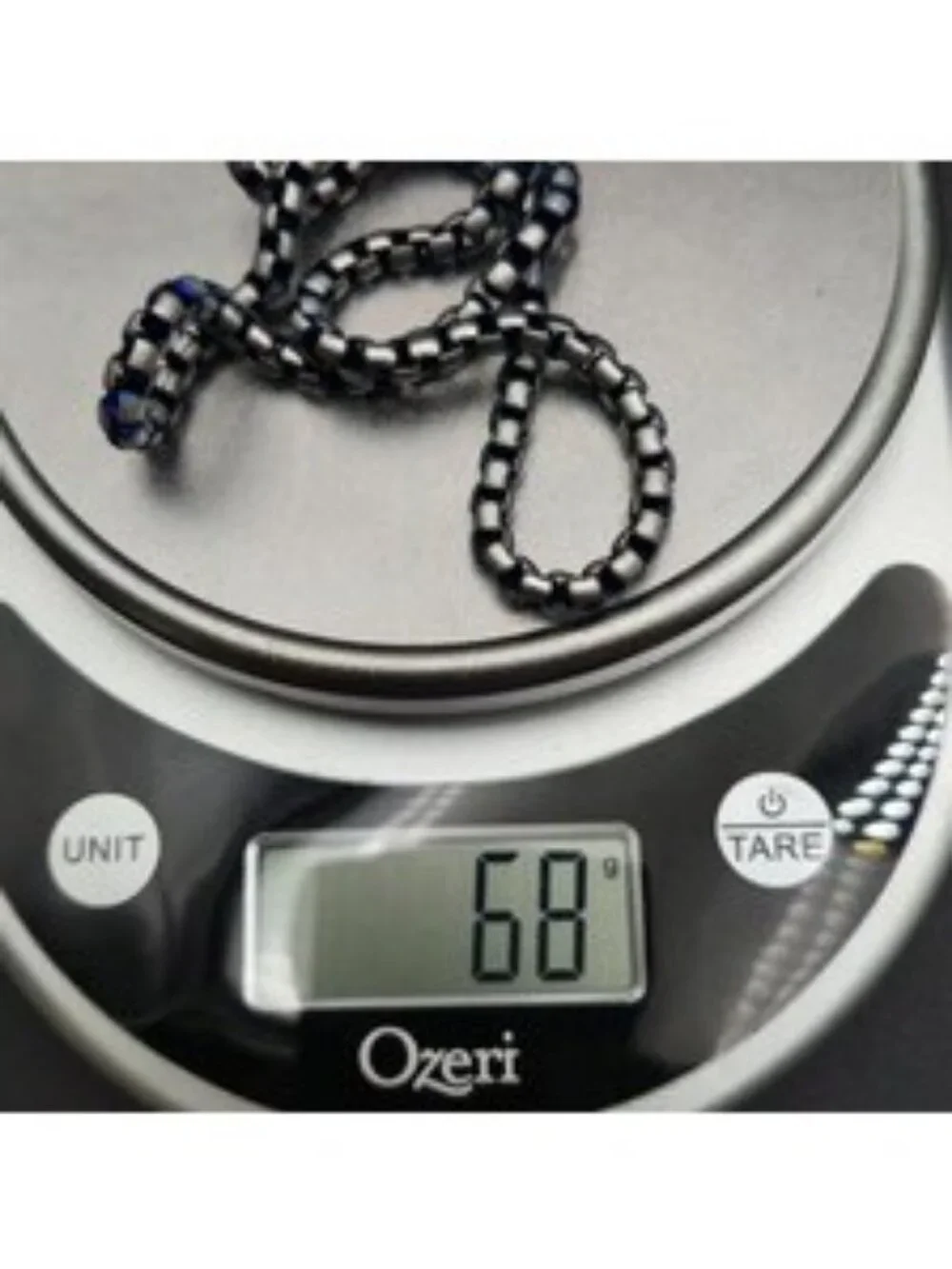 24 Inch Two-Tone Stainless Steel Round Box Chain Necklace with Shackle Clasp B14